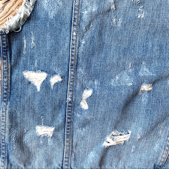 Rag & Bone Distessed Denim Vest Light Wash - Picture 11 of 16